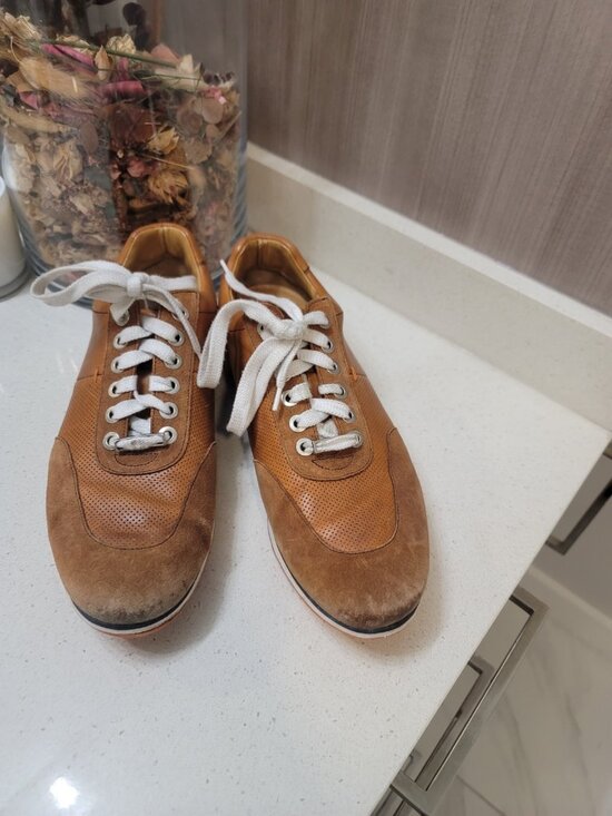 Royal Albatross Mens Leather Golf Shoes Wingtip Brogue Brown Orange Vibram Italy main image 4